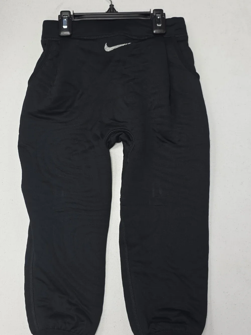 Nike Black Athletic Jogger Pants with White Swoosh